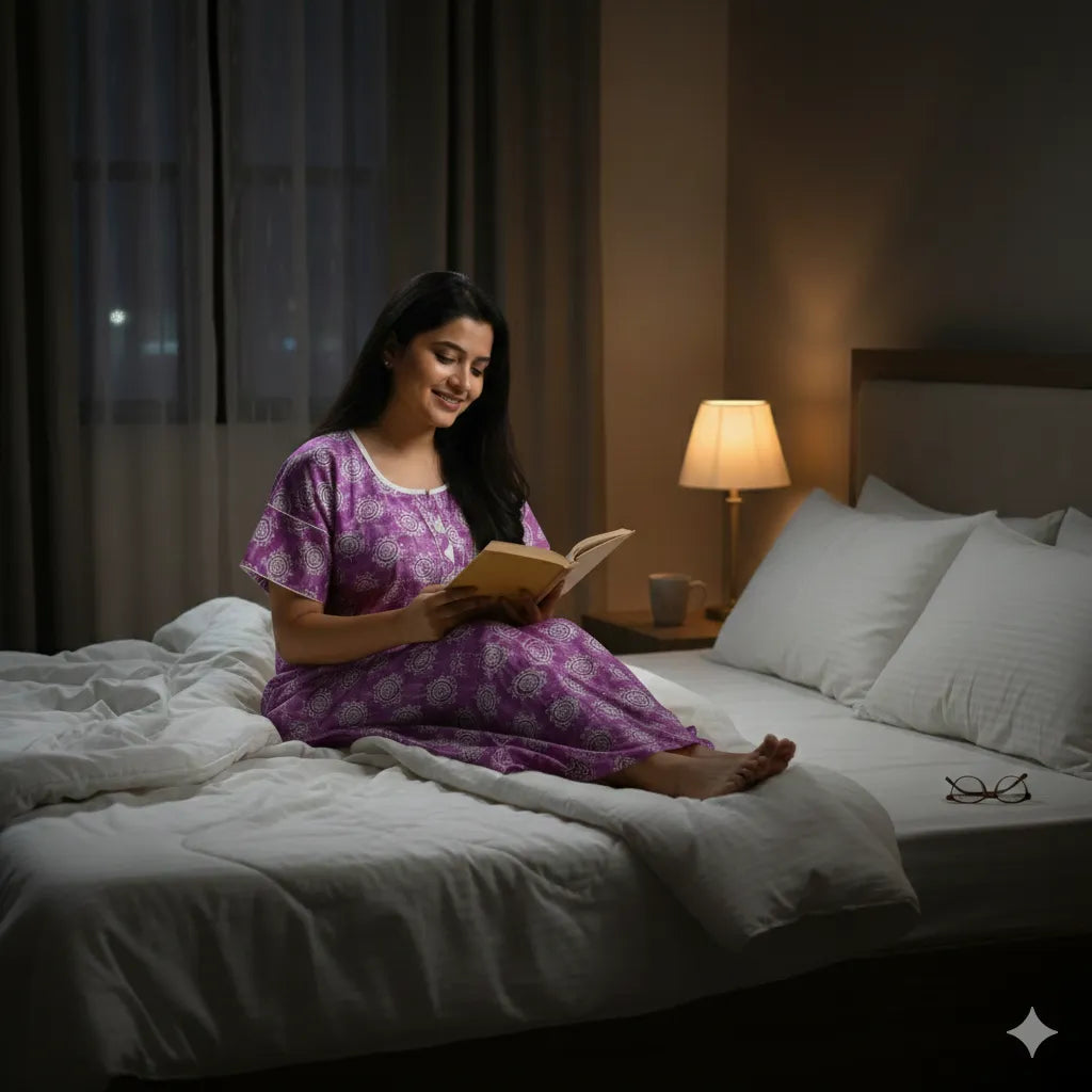 Premium Double Sleeve Cotton Nighty