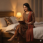 Traditional Printed Kurti Pant Set with Matching Dupatta
