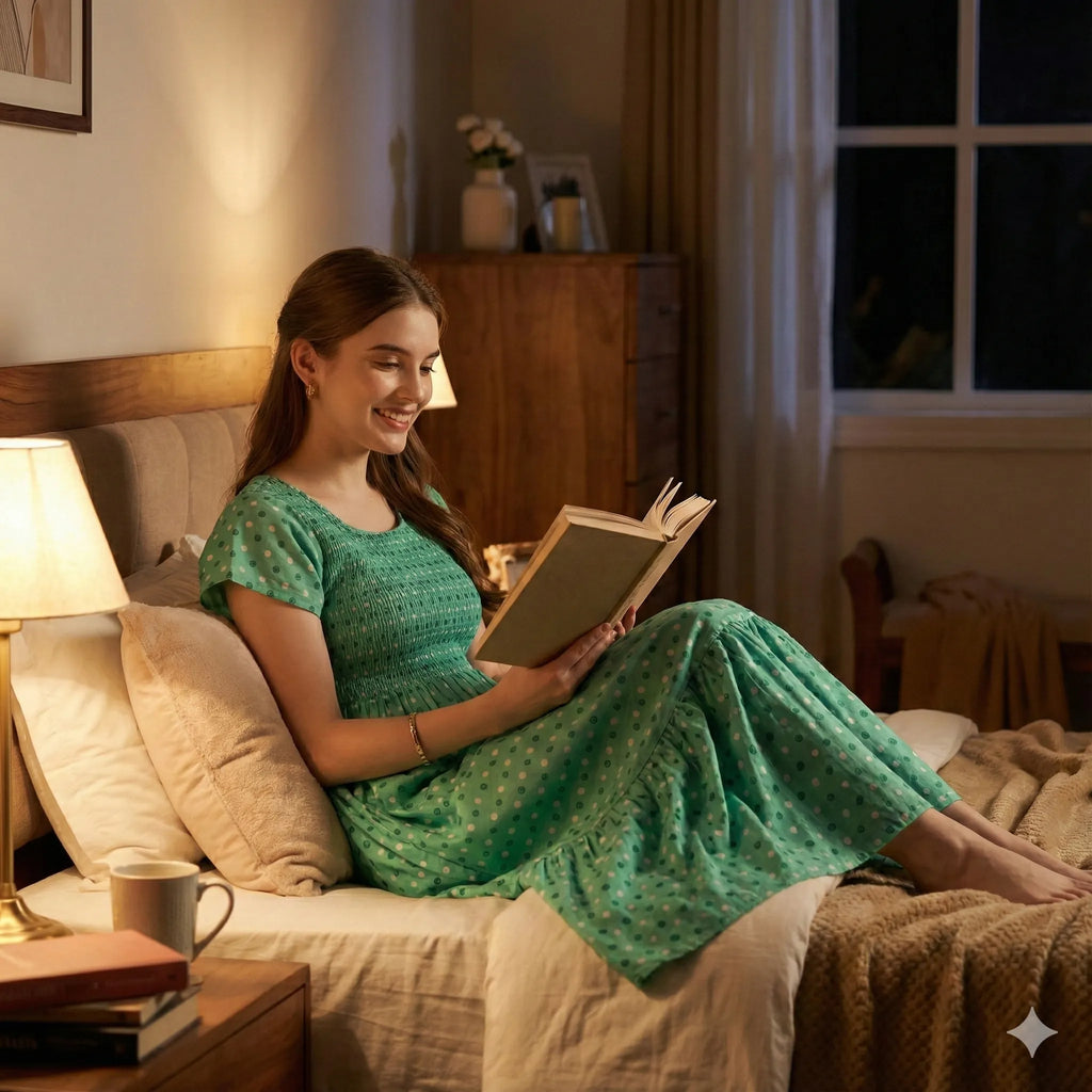 Elegant Cotton Full-Length Nighty