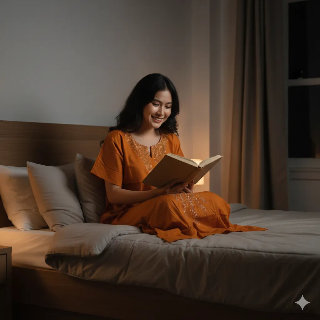 Party Look Stone Work Nighty for Home Wear