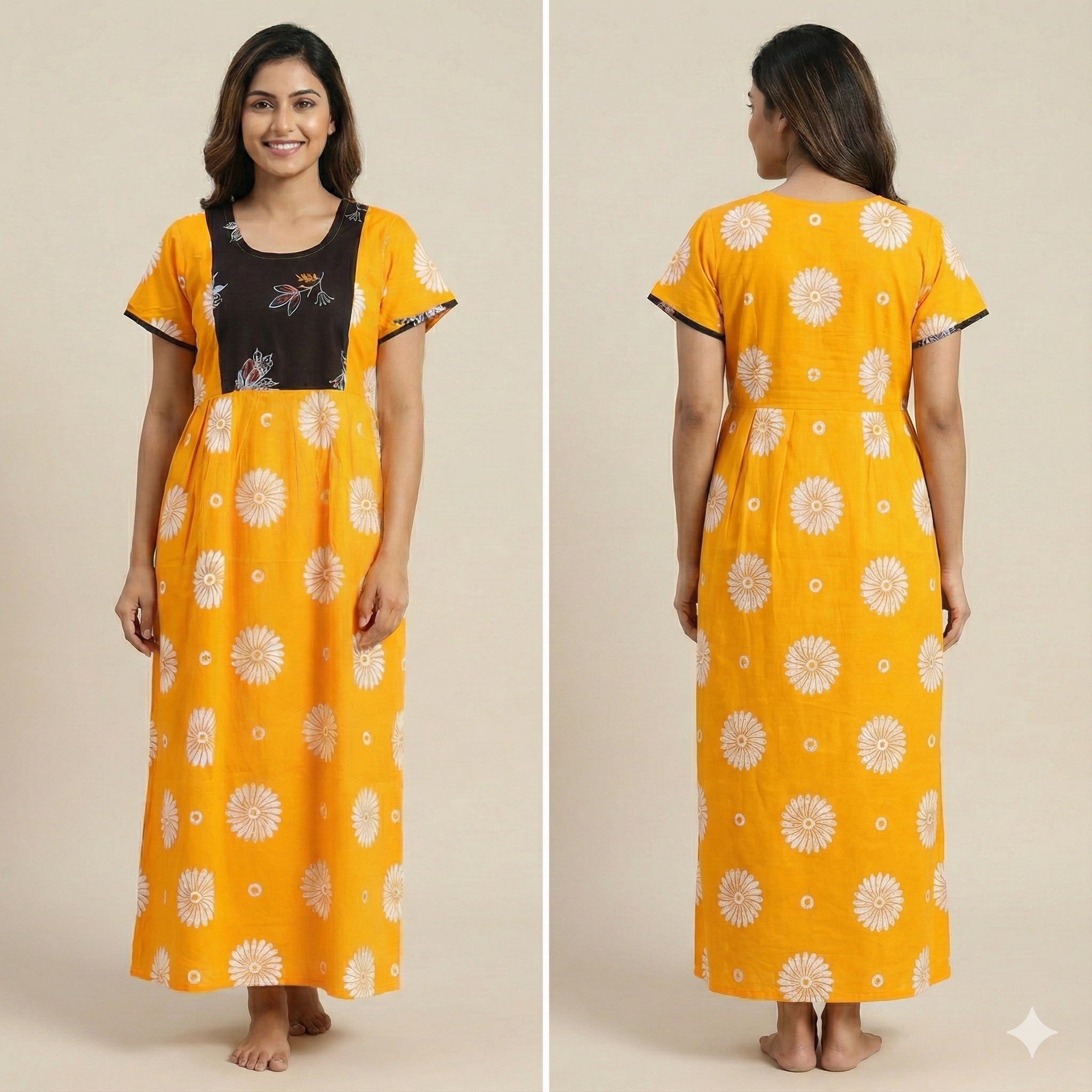 Casual Pure Cotton Frock Nighty for Women