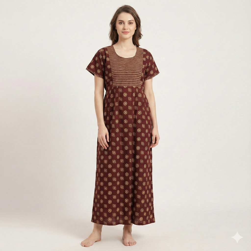 Comfort Fit Pure Cotton Frock Nighty for Women