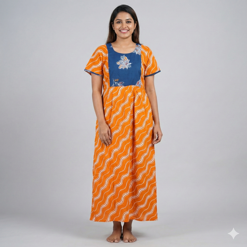 Pure Cotton Frock Nighty – Relaxed Fit Style