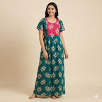 Skin-Friendly Pure Cotton Frock Nighty for Women