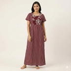 Breathable Pure Cotton Frock Nighty for Women