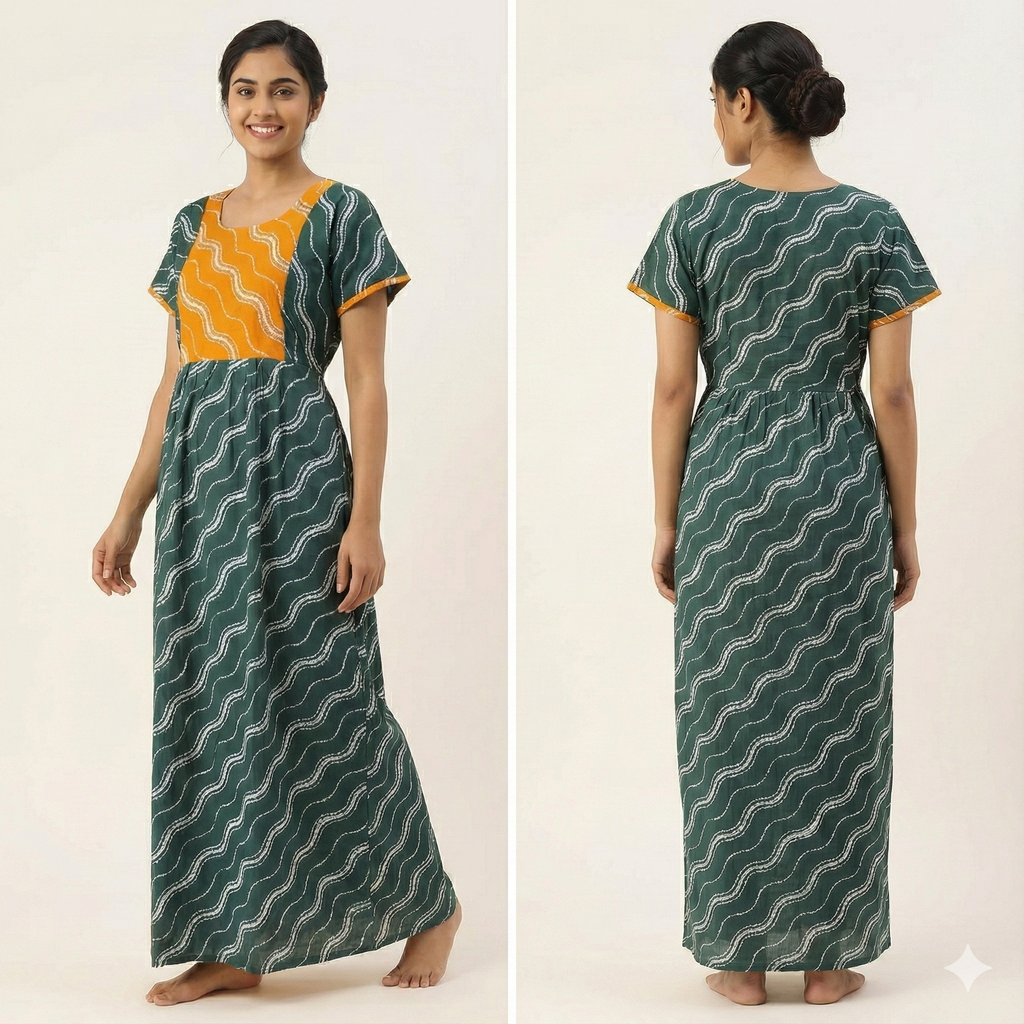 Pure Cotton Frock Nighty – Gentle on Skin