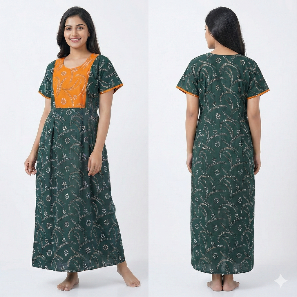 Pure Cotton Frock Nighty for Women – Lightweight