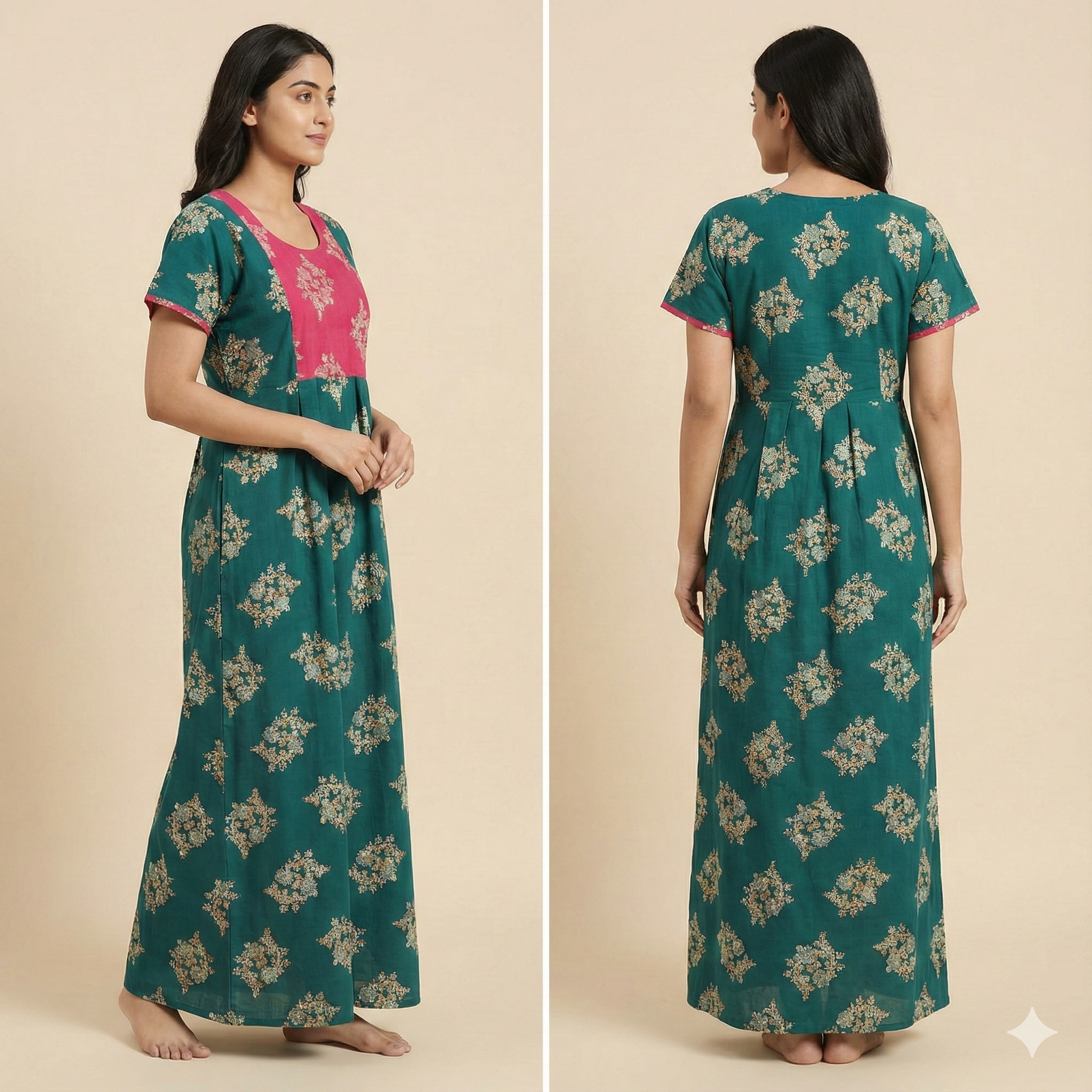 Skin-Friendly Pure Cotton Frock Nighty for Women
