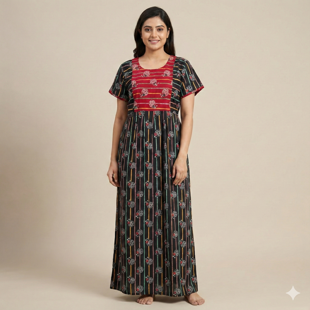 Pure Cotton Frock Nighty for Home & Sleep Wear