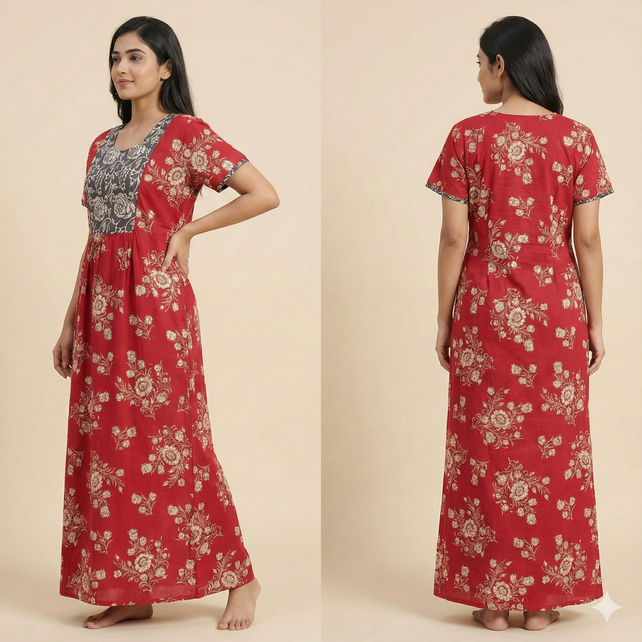 Lightweight Pure Cotton Frock Nighty for Women