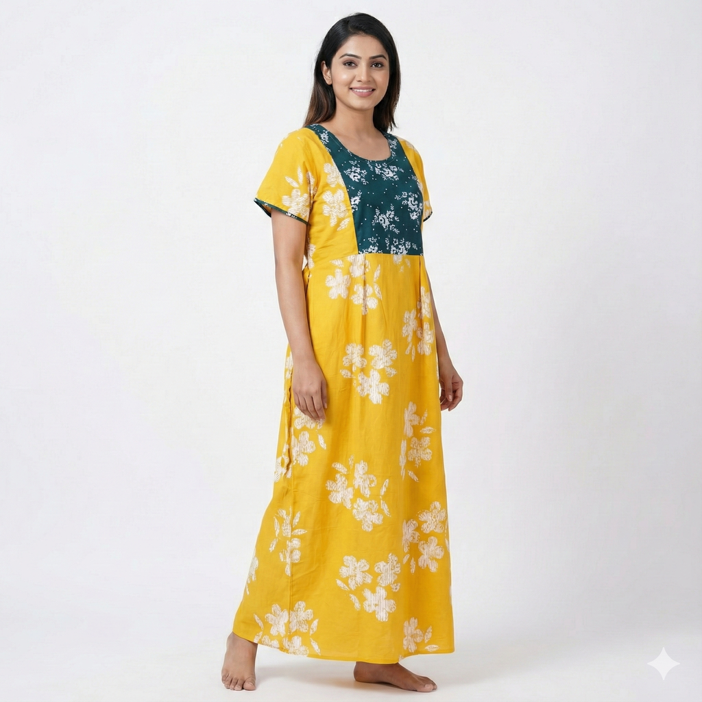 Pure Cotton Frock Nighty – Easy Daily Comfort