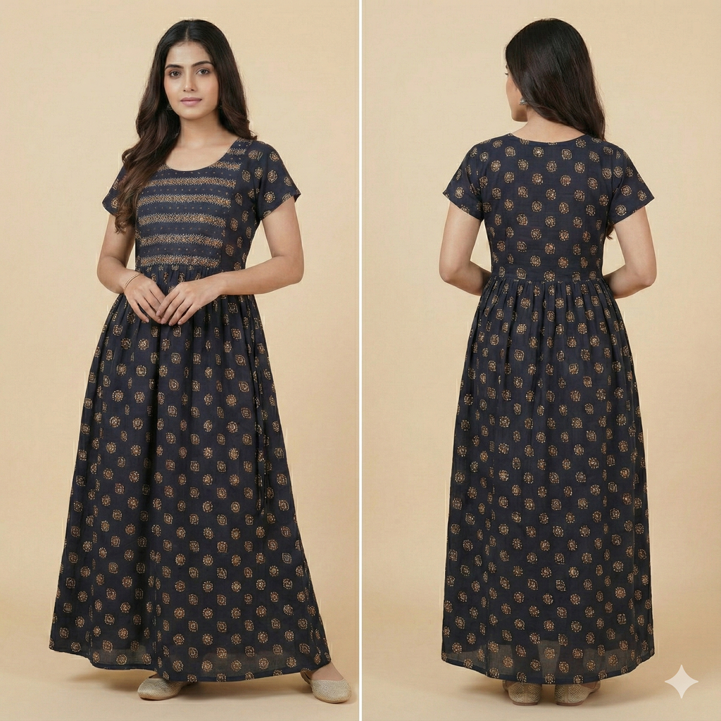 Pure Cotton Frock Nighty for Women