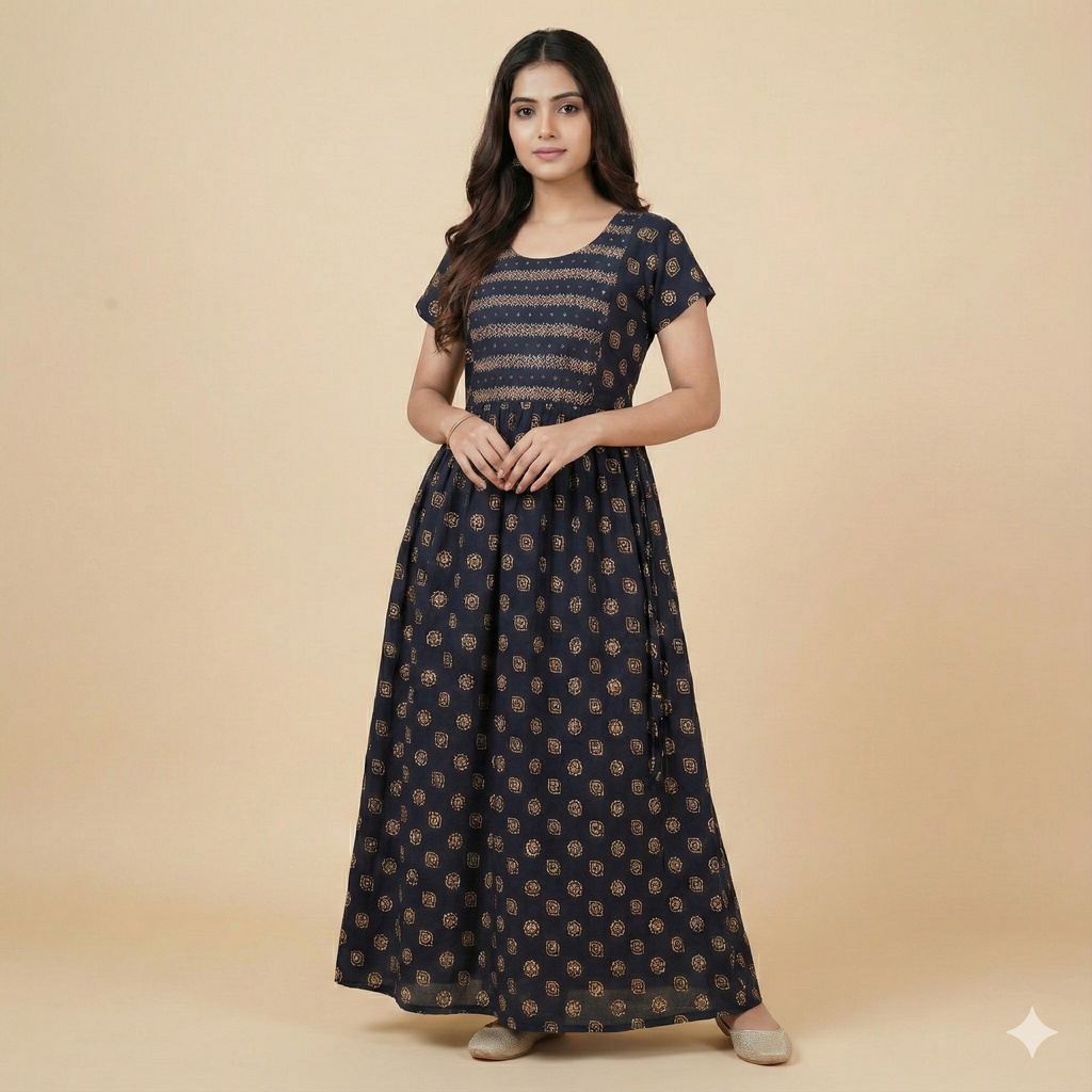 Pure Cotton Frock Nighty for Women