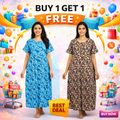Premium Cotton Front Zip Nighty