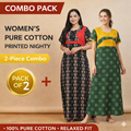 Premium Elastic Cotton Nighty 2 Pack